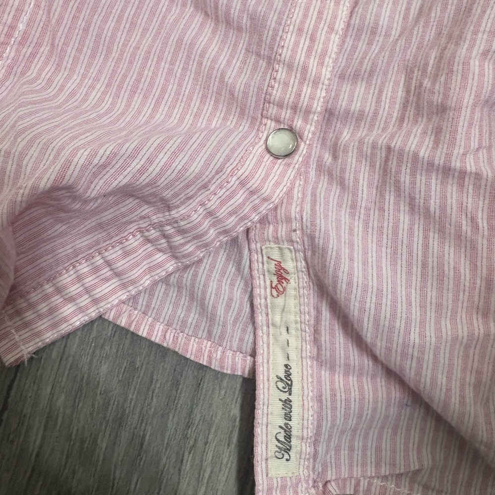Guess Light Pink Striped Shirt - Picture 4 of 6